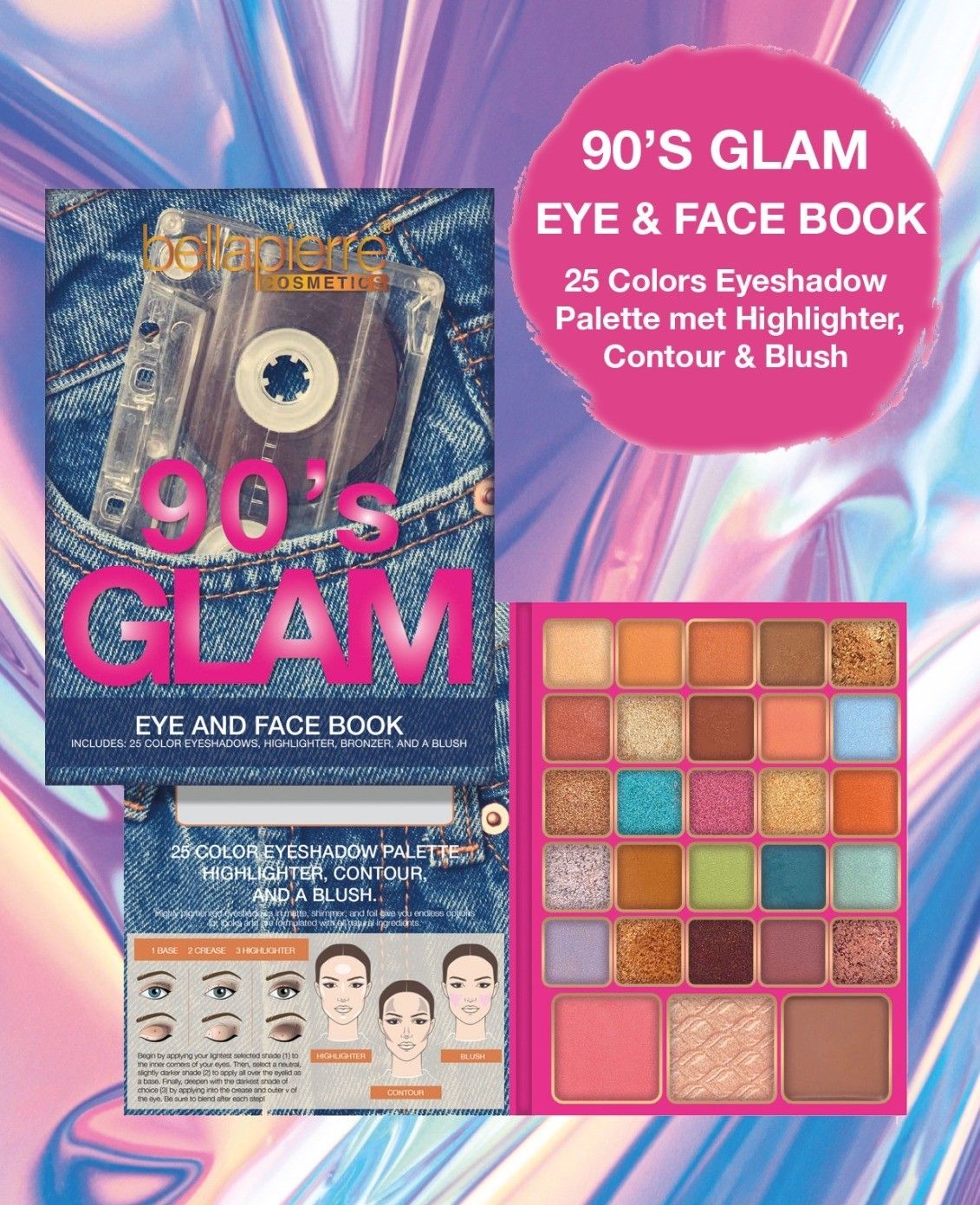 90's Glam Eye & Face-book paletten