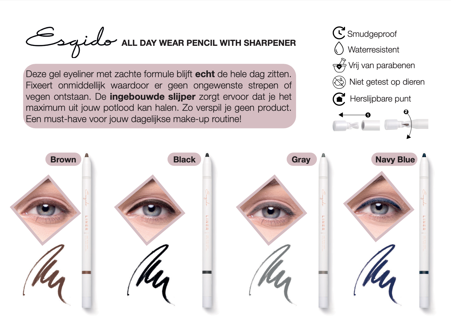 Esqido GEL PENCIL EYELINER Black